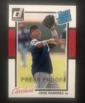 Jose Ramirez 2014 Rated Rookie RC Press Proof 75/99 Cleveland 