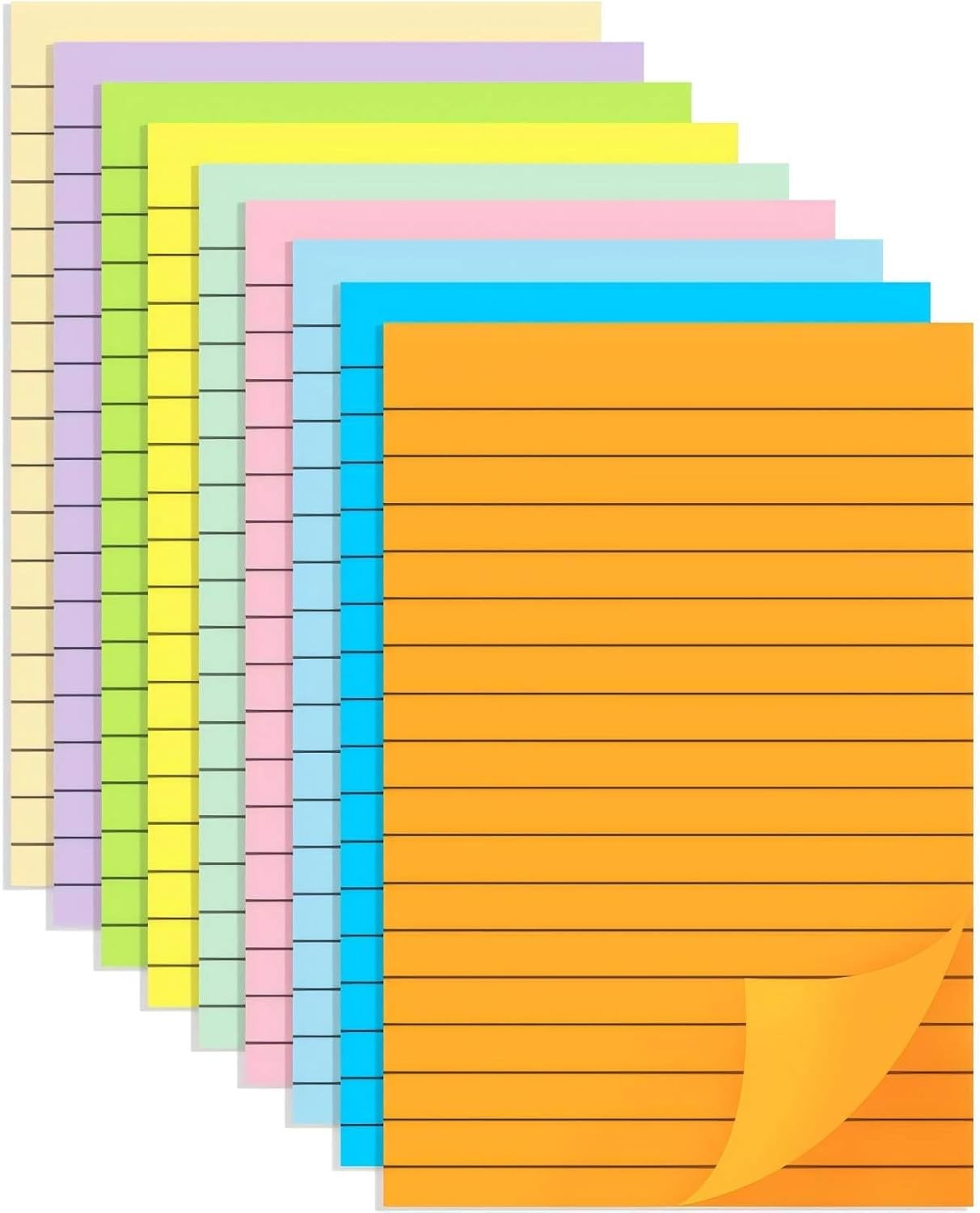 4x6 Lined Sticky Notes 9 Pack Strong Adhesive Self Stick Note Pads For Office Ho