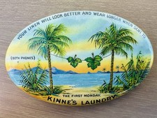EARLY 1900?S KINNE?S LAUNDRY BUFFALO, N.Y. CELLULOID ADVERTISING POCKET MRROR 