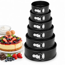 6pcs Round Cake Tins Set Non Stick Springform Baking Pan Mould 18-28cm UK