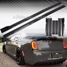For Chrysler 300 Srt Carbon Fiber Side Skirt Rocker Panel Extension Lip Splitter