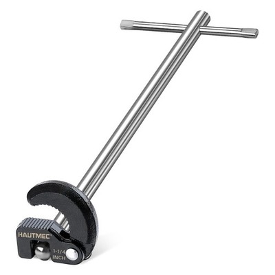 HAUTMEC PL0024 10'' Basin Wrench Sink Faucet Black 3/8 - 1-1/4 Inch,