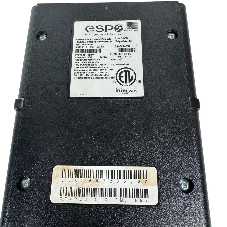 ESP NEXT GEN PCS 120V/15A AC POWER LINE FILTER SURGE PROTECTOR XG-PCS-15D - Image 3 of 4