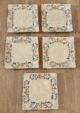 Arte Italica Medici 5 Square Dinner Plates 11” Hand Painted Italy MINT