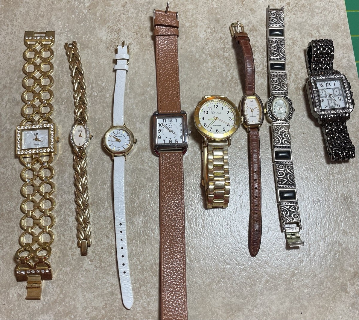 Group Of 8 Watches Various Brands Timex  Citizen Tribeca Geneva C Wonder
