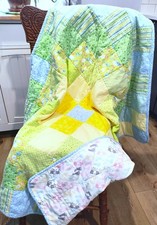 New Handmade Baby Quilt Blanket Cotton Flannel Nursery Prints Patchwork