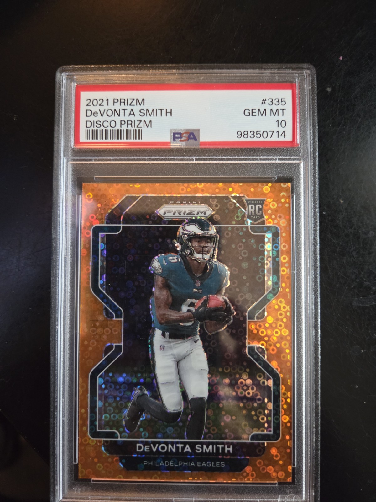 2021 Panini Prizm Rookie Devonta Smith #335 Disco Prizm (RC) PSA 10