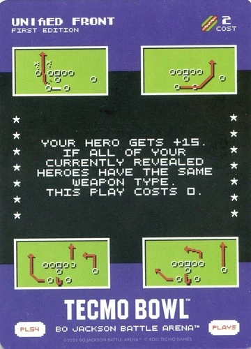 2026 Bo Jackson Battle Arena Tecmo Bowl Play Card #PL54 UNIFIED FRONT
