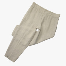 NWT Eileen Fisher Organic Linen Cropped Pant in Unnatural Pull-on Pants M