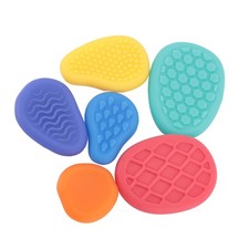 6x Textured Sensory Stones Silicone Different Patterns Soft Touch Sensory St NEW
