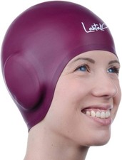 3D Swim Cap Silicone Waterproof Ear Protection Fits Long Short Hair Women Men