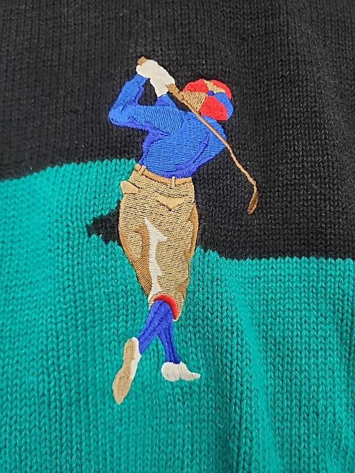 Vintage PAR FOUR Mens Golf Sweater Size 2XL Pullover Heavyweight Embroidered Top - Image 2 of 4