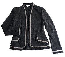 St. John Collection Gray Sweater Jacket w/ silver accents