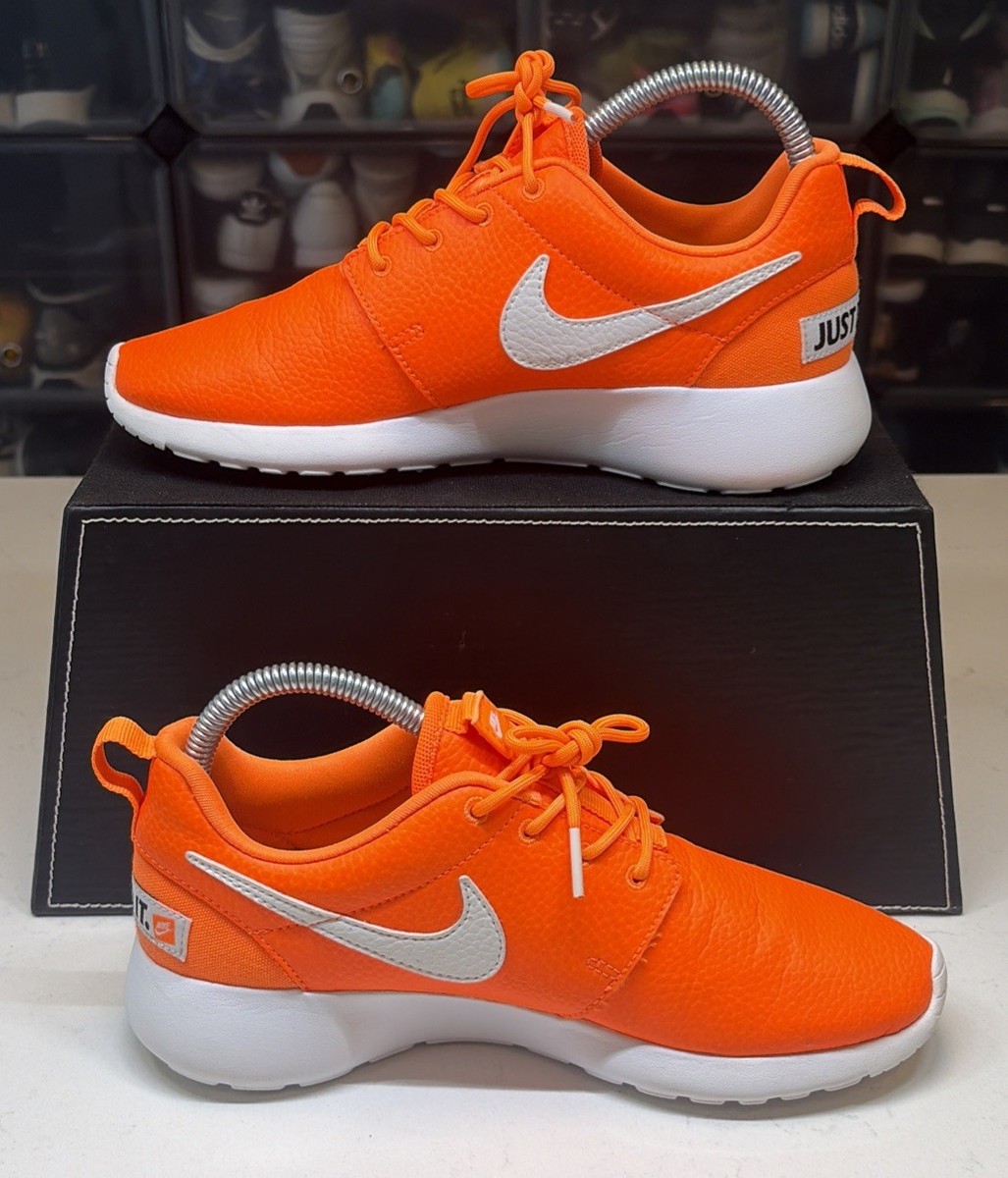 Nike Roshe One Premium Neon Orange Leather Sneakers Workout Women's 6.5 (K-A7) View 6