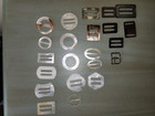 Lot of 22 Vintage Mother of Pearl + others Buckle Scarf Slides — photo 7
