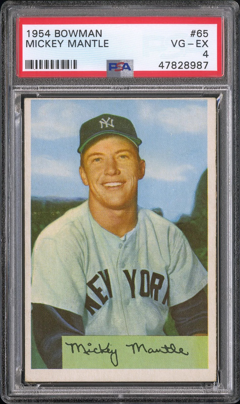 1954 Bowman Mickey Mantle #65 PSA 4