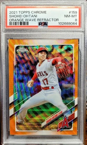 2021 Topps Chrome SHOHEI OHTANI /25 Orange Wave Refractor #159 PSA 8 MVP SSP