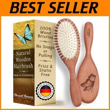 Natural Wooden Hair Brush for Women - Anti Breakage Bristles