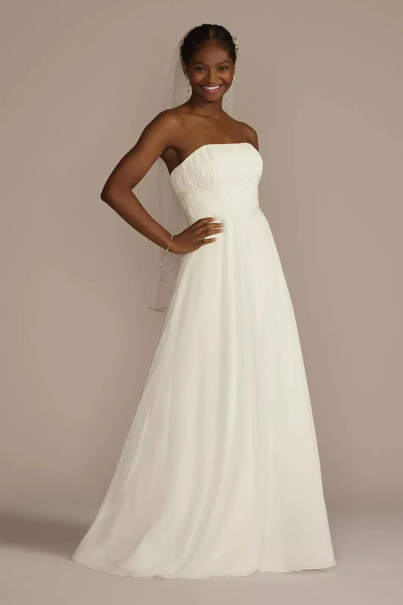 Beading Empire Waist White Wedding Dresses for sale | eBay