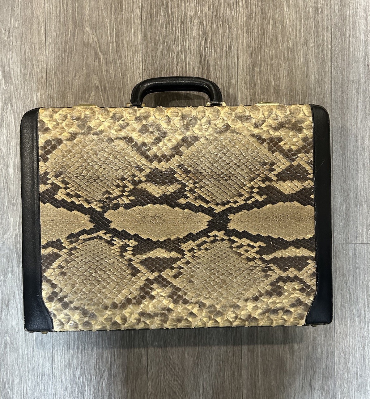 Vintage 70s Python Snakeskin Leather Luxury Brief… - image 15