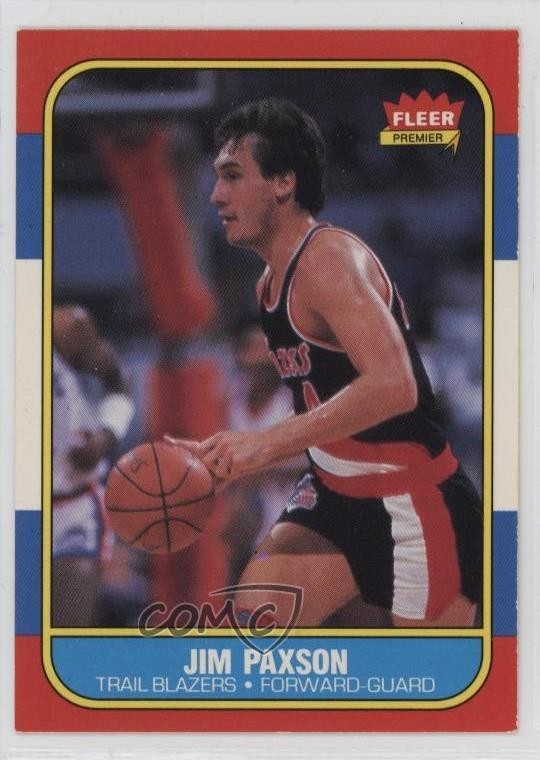 1986-87 Fleer Jim Paxson #85 0d22