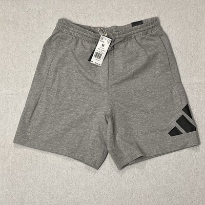 Men s Adidas Multi Sport Shorts, Grey Big Logo, Sz M, NWT, Drawstring, Pockets
