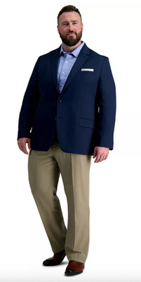 Haggar Men's The Active Series Classic Fit Blazer 56L, Indigo