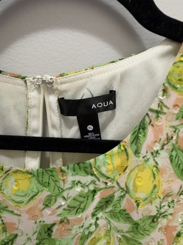 Aqua Clipdot Ruffle Lemon Print Dress Size XL NWT - Imagen 2 de 11