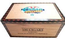Wood Cigar Box 5.25x6.63x10.63" Thompson Brand Label Wooden Container
