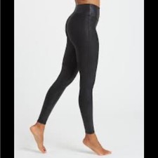 Spanx black faux leather skinny high waisted leggings