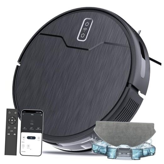 Robot Vacuum and Mop Combo, Robot Vacuum Cleaner, 6 Cleaning Modes, Grey-1-image