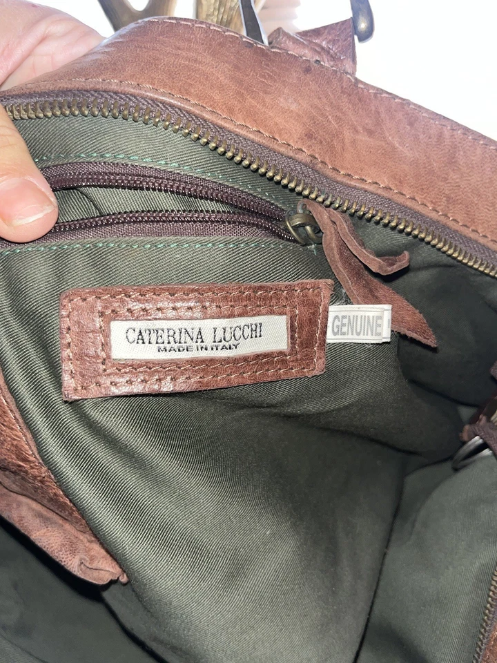 Cartera ancha con lazo de cuero Caterina Lucchi PRECIOSA Foto 3 de 3