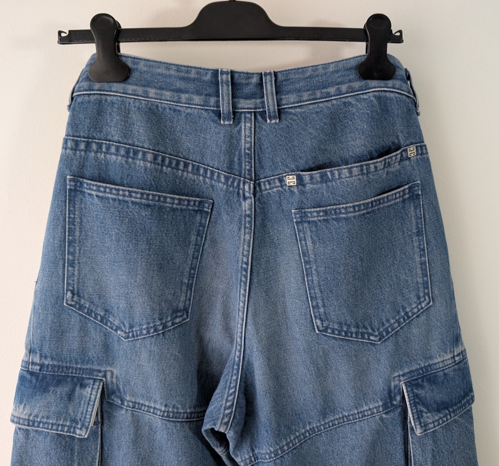 Givenchy Faded Blue Denim Baggy Cargo Jeans Size UK 36 Made in Italy thumbnail 5