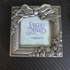 Vintage Precious Moments Mini Pewter Photo Picture Frame 3" New In Box