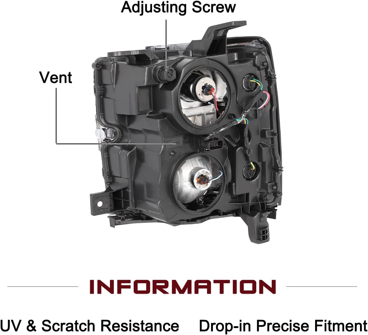 Fits 2015-2019 Chevy Silverado 2500 3500 HD Halogen Headlight Assembly Factor...