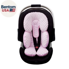 Infant Car Seat Head Neck Body Support, Ultra-Soft Minky and Microfiber Newborn