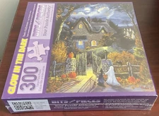 NEW Bits & Pieces Halloween 300 Pc Jigsaw Puzzle Glow In The Dark Haunted House
