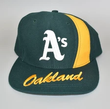 Oakland Athletics Vintage American Needle Nutmeg Script Brim Snapback Cap Hat
