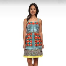 Adrianna Papell Vibrant Colorful Multi Patterned Fit & Flare Back Zip Sundress