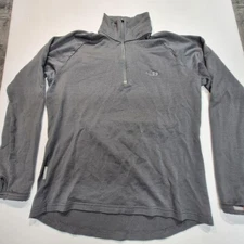 Icebreaker Shirt Mens Medium Gray Bodyfit 260 Quarter Zip Merino Wool Base Layer