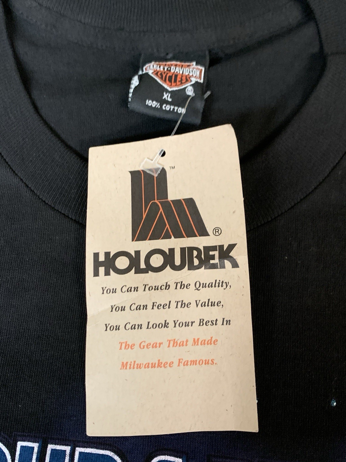 NOS 1995 “Loud and Proud” Harley Davidson Vtg Holoubek T-Shirt XL, Lakeland FL image 6