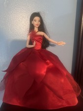 Barbie Signature Holiday Collector Doll Red Dress Black Hair 2022 Christmas
