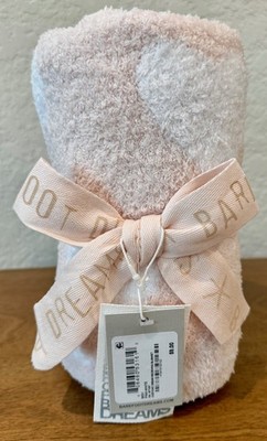 Barefoot Dreams Cozy Chic Baby Receiving Blanket Pink Hearts 30'' x 30'' NWT Soft