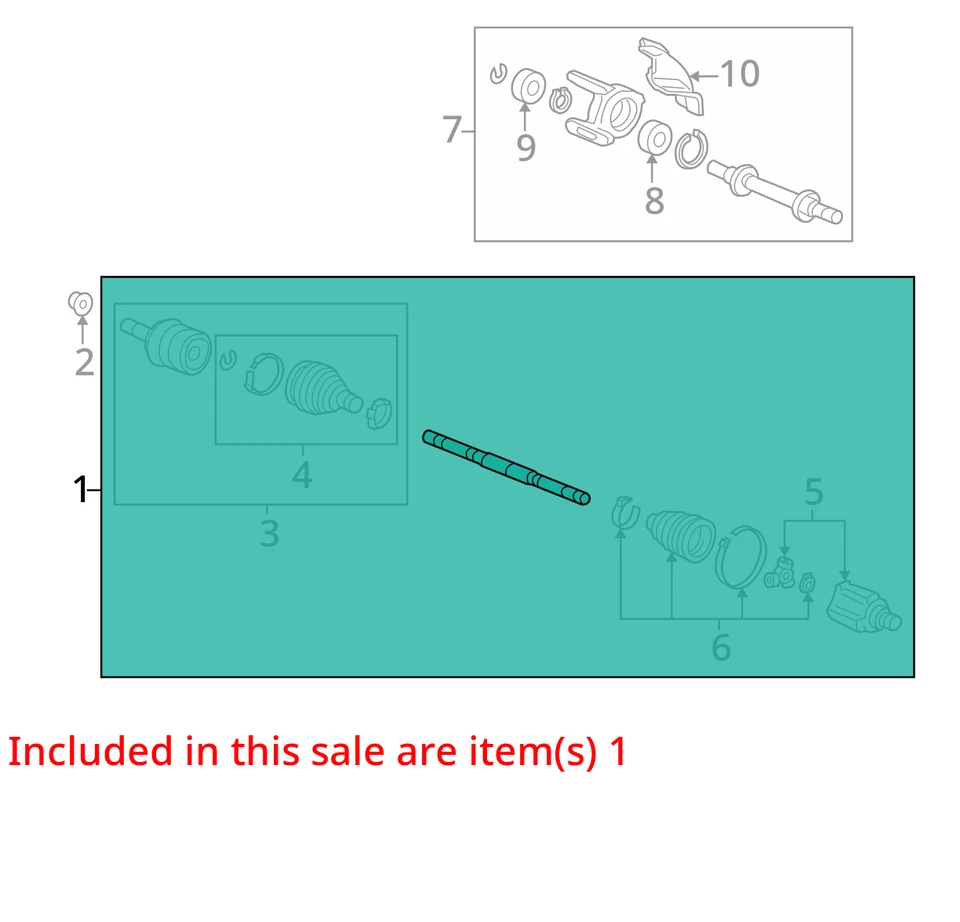Acura ILX 2016 pasajero delantero derecho eje CV eje OEM 68 k millas - LKQ343616444 Foto 4 de 4