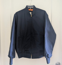 Vintage Cintas Jacket Mens Size L Navy Blue Made USA Work Bomber with Liner