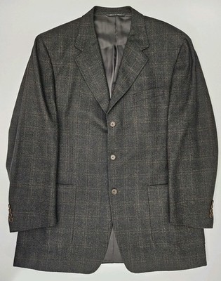 Canali Men's Wool Cashmere Blazer Black Made in Italy Sz 52L