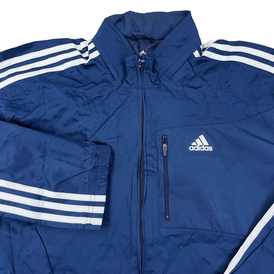 Chaqueta Adidas De Colección Y2K Hombres XL Azul Marino Blanco Cortavientos Traje de Pista Calentamiento Foto 2 de 4