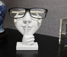 Artsy Eyeglass Holder Stand White Resin Nose for Glasses Display and Storage