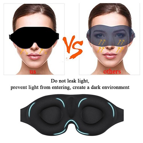 3D Reise Seide Augenmaske Schlafen Weich Gepolstert Schatten Abdeckung Ruhe Entspannen Augenbinde - Bild 5 von 7