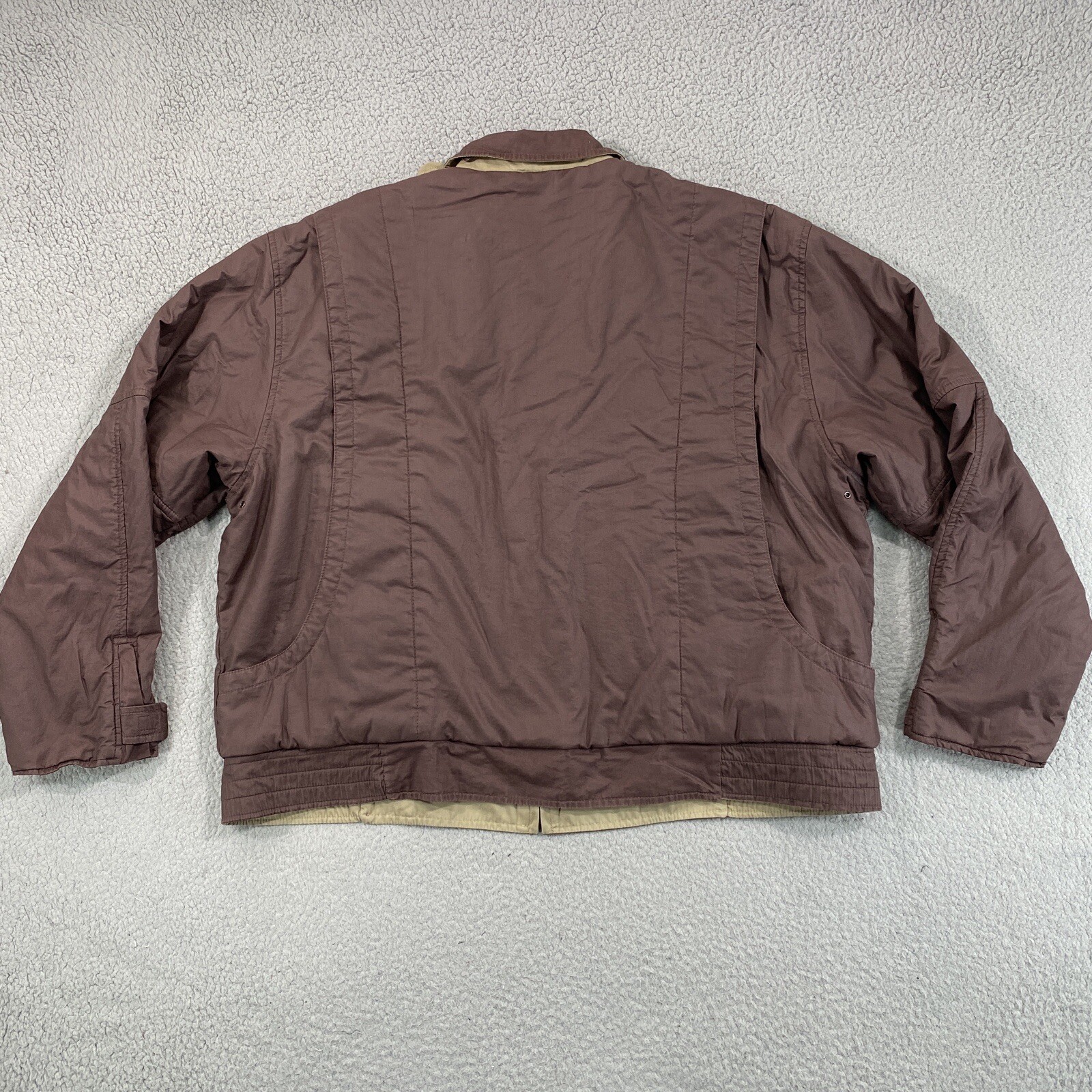 Giacca Bomber Vintage YSL Yves Saint Laurent Uomo 44 Reversibile Borgogna Beige